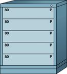 Midrange-Standard Cabinet - 5 Drawers - 30 x 28-1/4 x 37-3/16" - Single Drawer Access - Apex Tool & Supply