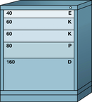 Midrange-Standard Cabinet - 5 Drawers - 30 x 28-1/4 x 37-3/16" - Single Drawer Access - Apex Tool & Supply