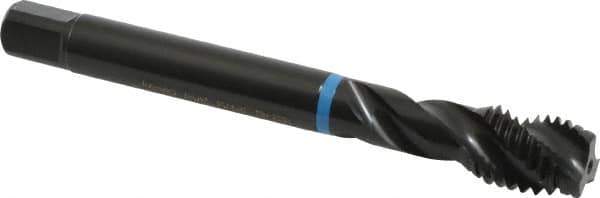 Emuge - M14x2.00 Metric Coarse 3 Flute 6H Modified Bottoming Spiral Flute Tap - Cobalt, Oxide Finish, 110mm OAL, Right Hand Flute, Right Hand Thread, Series Enorm-VA - Apex Tool & Supply
