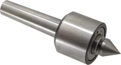Riten - MT4 Taper Shank, 2-7/8" Head Diam Live Center - 5,500 Max RPM, 3-5/16" Head Length, 1-1/4" Point Diam, 1/4" Point Len, 550 Lb Max Workpc, 2-15/16" OAL, Male Point - Apex Tool & Supply