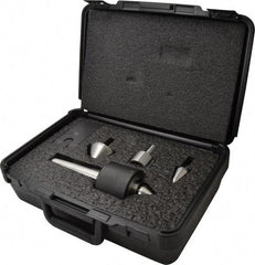 Riten - 4 Point, 550 Lb Max Workpiece, Bull Nose, Female, Standard & Tracer Points, Hardened Tool Steel, Live Center & Point Set - 4MT Taper, Interchangeable - Apex Tool & Supply
