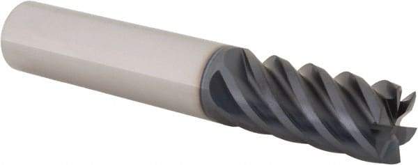Iscar - 1/2", 1" LOC, 1/2" Shank Diam, 3" OAL, 6 Flute, Solid Carbide Square End Mill - Single End, AlTiN Finish, Spiral Flute, 45° Helix, Centercutting, Right Hand Cut, Right Hand Flute - Apex Tool & Supply
