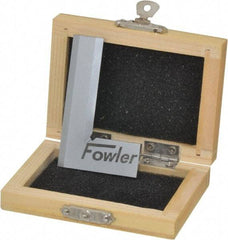 Fowler - 2-3/8" Blade Length, 1-3/8" Base Length Tool Steel Square - 0.0001" Accuracy, Beveled Edge - Apex Tool & Supply