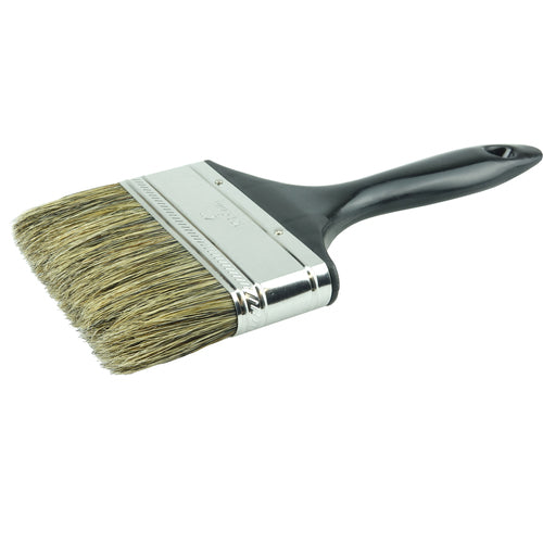 4″ Disposable Chip and Oil Brush, Grey China Bristle, 1-3/4″ Trim Length, Plastic Handle - Apex Tool & Supply