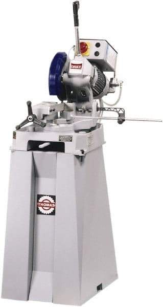 Dake - 1 Cutting Speed, 10" Blade Diam, Cold Saw - 44 RPM Blade Speed, Floor Machine, 1 Phase, Compatible with Ferrous/Non-Ferrous Material - Apex Tool & Supply