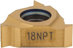 Seco - 11NR Internal Right Hand 18 NPT Laydown Threading Insert - Grade CP500, TiAlN/TiN Coated Carbide - Apex Tool & Supply