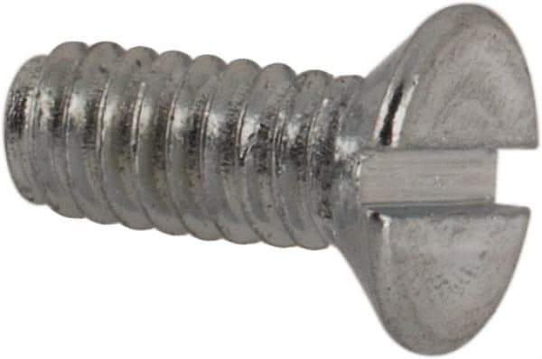 Value Collection - M2x0.40, 5mm OAL Slotted Drive Machine Screw - Flat Head, Grade 4.8 Steel, Zinc-Plated Finish, Without Washer - Apex Tool & Supply