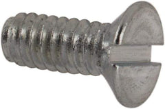 Value Collection - M2x0.40, 5mm OAL Slotted Drive Machine Screw - Flat Head, Grade 4.8 Steel, Zinc-Plated Finish, Without Washer - Apex Tool & Supply