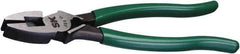 SK - 8-3/4" OAL, 2-3/4" Jaw Length, Side Cutting Flared Tip Pliers - Cutter Jaw, Vinyl Coated Handles - Apex Tool & Supply