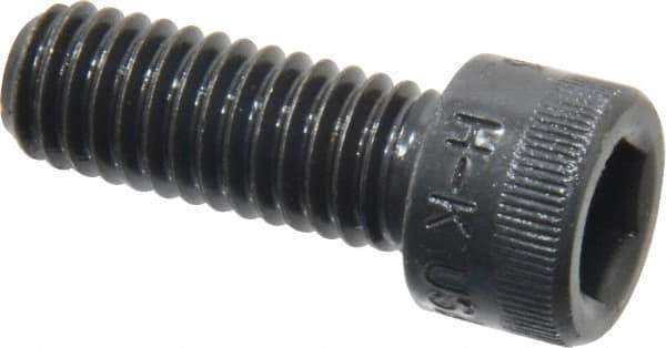 Made in USA - 3/8-16 UNC Hex Socket Drive, Socket Cap Screw - Alloy Steel, Black Oxide Finish, Fully Threaded, 1" Length Under Head - Apex Tool & Supply