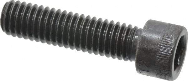 Made in USA - 3/8-16 UNC Hex Socket Drive, Socket Cap Screw - Alloy Steel, Black Oxide Finish, Fully Threaded, 1-1/2" Length Under Head - Apex Tool & Supply