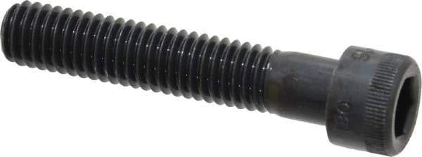 Made in USA - 3/8-16 UNC Hex Socket Drive, Socket Cap Screw - Alloy Steel, Black Oxide Finish, Partially Threaded, 2" Length Under Head - Apex Tool & Supply