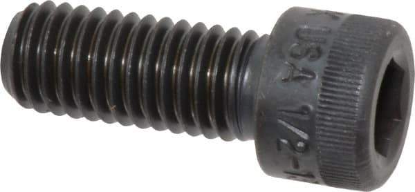 Made in USA - 1/2-13 UNC Hex Socket Drive, Socket Cap Screw - Alloy Steel, Black Oxide Finish, Fully Threaded, 1-1/4" Length Under Head - Apex Tool & Supply