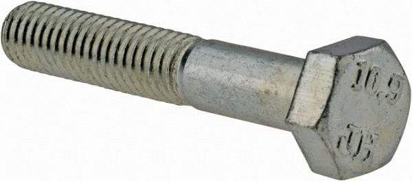 Value Collection - M6x1.00mm Metric Coarse, 35mm Length Under Head Hex Head Cap Screw - Partially Threaded, Grade 10.9 Alloy Steel, Zinc-Plated Finish, 10mm Hex - Apex Tool & Supply