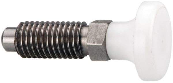 Gibraltar - M12x1.75, 25mm Thread Length, 0.314" Max Plunger Diam, 0.56 Lb Init to 1.8 Lb Final End Force, Knob Handle Plunger - Delrin Knob, 1.2" Body Length, 0.98" Length Under Head/Shoulder, 0.236" Plunger Projection - Apex Tool & Supply