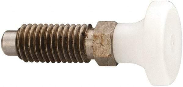 Gibraltar - M12x1.75, 25mm Thread Length, 0.314" Max Plunger Diam, 0.56 Lb Init to 1.8 Lb Final End Force, Knob Handle Plunger - Delrin Knob, 1.2" Body Length, 0.98" Length Under Head/Shoulder, 0.236" Plunger Projection - Apex Tool & Supply