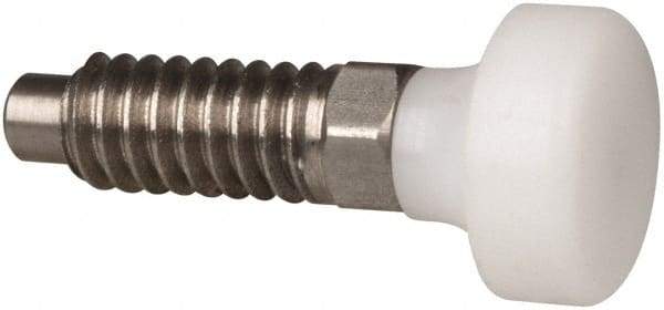 Gibraltar - 1/4-20, 1/2" Thread Length, 0.16" Max Plunger Diam, 0.12 Lb Init to 0.36 Lb Final End Force, Knob Handle Plunger - Delrin Knob, 0.63" Body Length, 1/2" Length Under Head/Shoulder, 0.13" Plunger Projection - Apex Tool & Supply