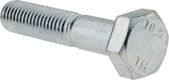 Value Collection - M10x1.50mm Metric Coarse, 50mm Length Under Head Hex Head Cap Screw - Partially Threaded, Grade 10.9 Alloy Steel, Zinc-Plated Finish, 16mm Hex - Apex Tool & Supply