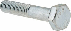 Value Collection - M10x1.50mm Metric Coarse, 55mm Length Under Head Hex Head Cap Screw - Partially Threaded, Grade 10.9 Alloy Steel, Zinc-Plated Finish, 16mm Hex - Apex Tool & Supply