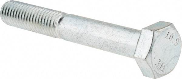Value Collection - M10x1.50mm Metric Coarse, 70mm Length Under Head Hex Head Cap Screw - Partially Threaded, Grade 10.9 Alloy Steel, Zinc-Plated Finish, 16mm Hex - Apex Tool & Supply