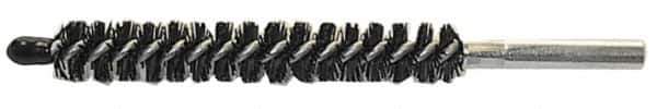 Schaefer Brush - 4" Brush Length, 15/16" Diam, Nylon Single Stem, Single Spiral Condenser Tube Brush - 6-1/4" Long, Nylon, 12-24 Female Connection - Apex Tool & Supply