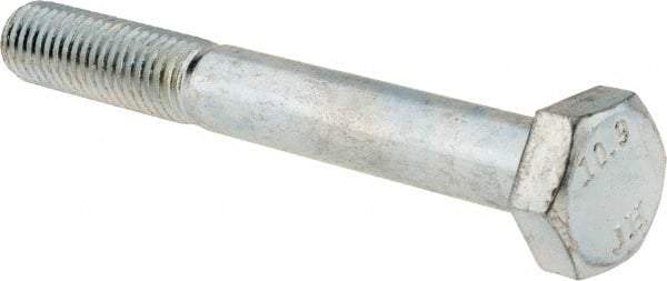 Value Collection - M10x1.50mm Metric Coarse, 80mm Length Under Head Hex Head Cap Screw - Partially Threaded, Grade 10.9 Alloy Steel, Zinc-Plated Finish, 16mm Hex - Apex Tool & Supply