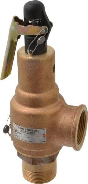 Midwest Control - 1-1/2" Inlet, 1-1/2" Outlet, ASME Safety Relief Valve - 125 Max psi, Bronze, 1,357 Cubic' per Min - Apex Tool & Supply