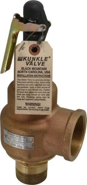 Midwest Control - 1-1/2" Inlet, 2" Outlet, ASME Safety Relief Valve - 150 Max psi, Bronze, 2,496 Cubic' per Min - Apex Tool & Supply