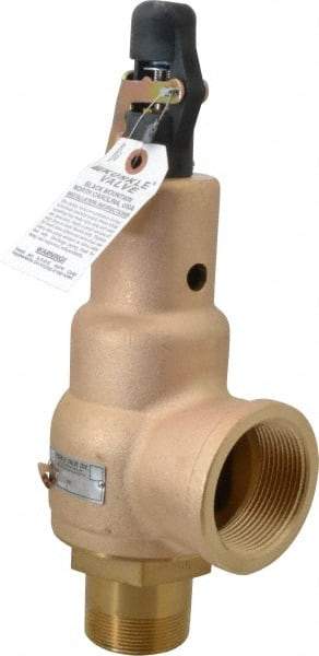 Midwest Control - 2" Inlet, 2-1/2" Outlet, ASME Safety Relief Valve - 150 Max psi, Bronze, 4,090 Cubic' per Min - Apex Tool & Supply