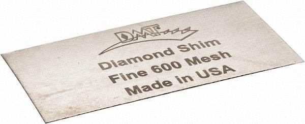 DMT - 2" Long x 1" Wide x 0.006" Thick, Diam ond Sharpening Stone - Rectangle, 600 Grit, Fine Grade - Apex Tool & Supply