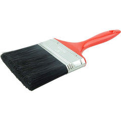 4″ Industrial Varnish Brush, Black Polyester, 2-3/4″ Trim Length, Red Plastic Handle - Apex Tool & Supply