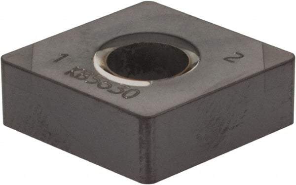 Kennametal - CNGA432 MT Grade KB5630 PCBN Turning Insert - AlTiN Finish, 80° Diamond, 1/2" Inscr Circle, 3/16" Thick, 1/32" Corner Radius - Apex Tool & Supply