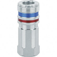 Dynabrade - Female NPT Pneumatic Hose Coupler - Steel/Brass, 3/8" Body Diam - Apex Tool & Supply