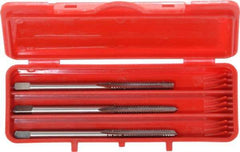 Cleveland - #6-32 UNC, 3 Flute, Bottoming, Plug & Taper, Bright Finish, High Speed Steel Tap Set - Right Hand Cut, 50.8mm OAL, 0.38" Thread Length - Apex Tool & Supply