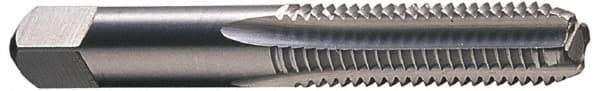 Hertel - 1-3/8 - 6 UNC 3B 4 Flute Bright Finish High Speed Steel Straight Flute Standard Hand Tap - Bottoming, Right Hand Thread, 6-1/16" OAL, 3" Thread Length, H4 Limit, Oversize - Apex Tool & Supply