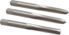 Cleveland - 1/4-20 UNC, 4 Flute, Bottoming, Plug & Taper, Bright Finish, High Speed Steel Tap Set - Right Hand Cut, 63.5mm OAL, 0.63" Thread Length - Apex Tool & Supply