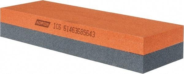 Norton - 6" Long x 2" Wide x 1" Thick, Aluminum Oxide Sharpening Stone - Rectangle, Medium, Fine Grade - Apex Tool & Supply