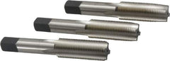 Cleveland - 11/16-16 UNF, 4 Flute, Bottoming, Plug & Taper, Bright Finish, High Speed Steel Tap Set - Right Hand Cut, 4.031" OAL, 1.09" Thread Length - Apex Tool & Supply