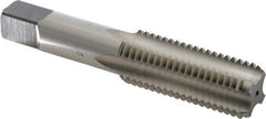 Cleveland - 1-8 UNC 3B 4 Flute Bright Finish High Speed Steel Straight Flute Standard Hand Tap - Bottoming, Right Hand Thread, 5-1/8" OAL, 63.5mm Thread Length, H4 Limit, Oversize - Apex Tool & Supply
