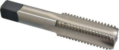 Cleveland - 1-1/8 - 7 UNC 3B 4 Flute Bright Finish High Speed Steel Straight Flute Standard Hand Tap - Bottoming, Right Hand Thread, 5.438" OAL, 2.56" Thread Length, H4 Limit, Oversize - Apex Tool & Supply