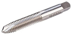 Cleveland - #10-32 UNF, 2 Flute, Bright Finish, High Speed Steel Spiral Point Tap - Plug Chamfer, Right Hand Thread, 2-3/8" OAL, 1/2" Thread Length, 2B Class of Fit, Series 1053 - Exact Industrial Supply