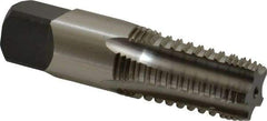 Cleveland - 3/8-18 NPTF, 4 Flutes, Bright Finish, High Speed Steel, Interrupted Thread Pipe Tap - 2-9/16 Inch Overall Length, 0.7 Inch Shank Diameter, 1-1/16 Inch Thread Length, 0.53 Inch Square Size, Regular Hook, Plug Chamfer - Apex Tool & Supply