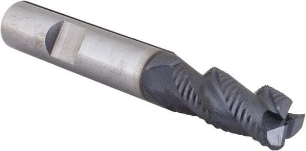 SGS - 10mm Diam, Coarse Pitch, 22mm LOC, 3 Flute Solid Carbide 1.52mm Corner Radius Roughing End Mill - AlTiN Finish, 72mm OAL, 10mm Shank Diam, Single End, Centercutting, 40° Helix - Apex Tool & Supply