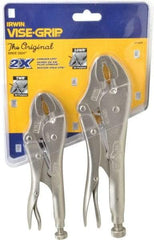 Irwin - 2 Piece Locking Plier Set - Comes in Display Card - Apex Tool & Supply