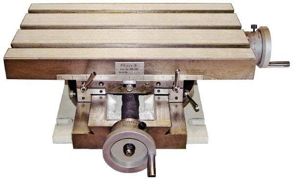 Phase II - 10" Table Width x 17 Table Length, 9" Cross Travel x 6" Longitudinal Travel, Slide Machining Table - 6" Overall Height, 13-1/2" Base Length x 12" Base Width - Apex Tool & Supply