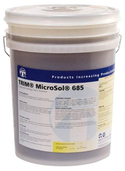 Master Fluid Solutions - Trim MicroSol 685, 5 Gal Pail Cutting & Grinding Fluid - Semisynthetic, For Machining - Apex Tool & Supply