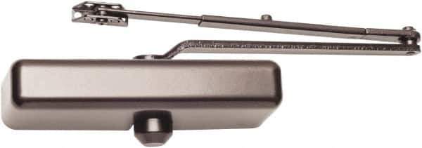 Falcon - Multi Size, Push & Pull Side Mount, Light Medium Duty Multi Size Door Closer Power Operated Damper - Nonhanded, Dark Bronze Finish - Apex Tool & Supply