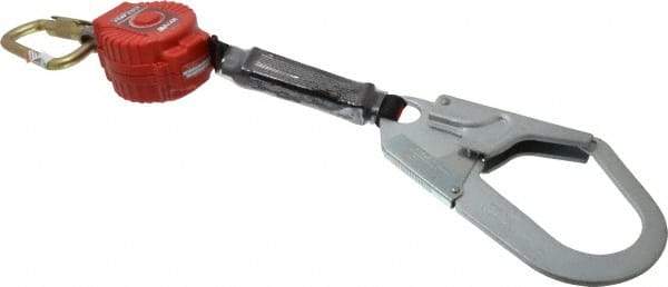 Miller - 6' Long, 400 Lb Capacity, Vectran/Polyester Fall Limiter - Aluminum Locking Rebar Hook Connector, Self-Locking Carabiner Connector - Apex Tool & Supply