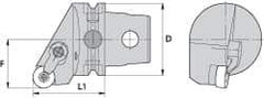 Kennametal - Right Hand Cut, Size KM63, RN.. Insert Compatiblity, Internal Modular Turning & Profiling Cutting Unit Head - 43mm Ctr to Cutting Edge, 60mm Head Length, Through Coolant, Series Kenloc - Apex Tool & Supply