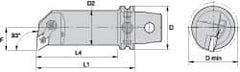 Kennametal - Left Hand Cut, 40mm Min Bore Diam, Size KM63 Steel Modular Boring Cutting Unit Head - 4.4094" Max Bore Depth, Through Coolant, Compatible with DN.. - Apex Tool & Supply